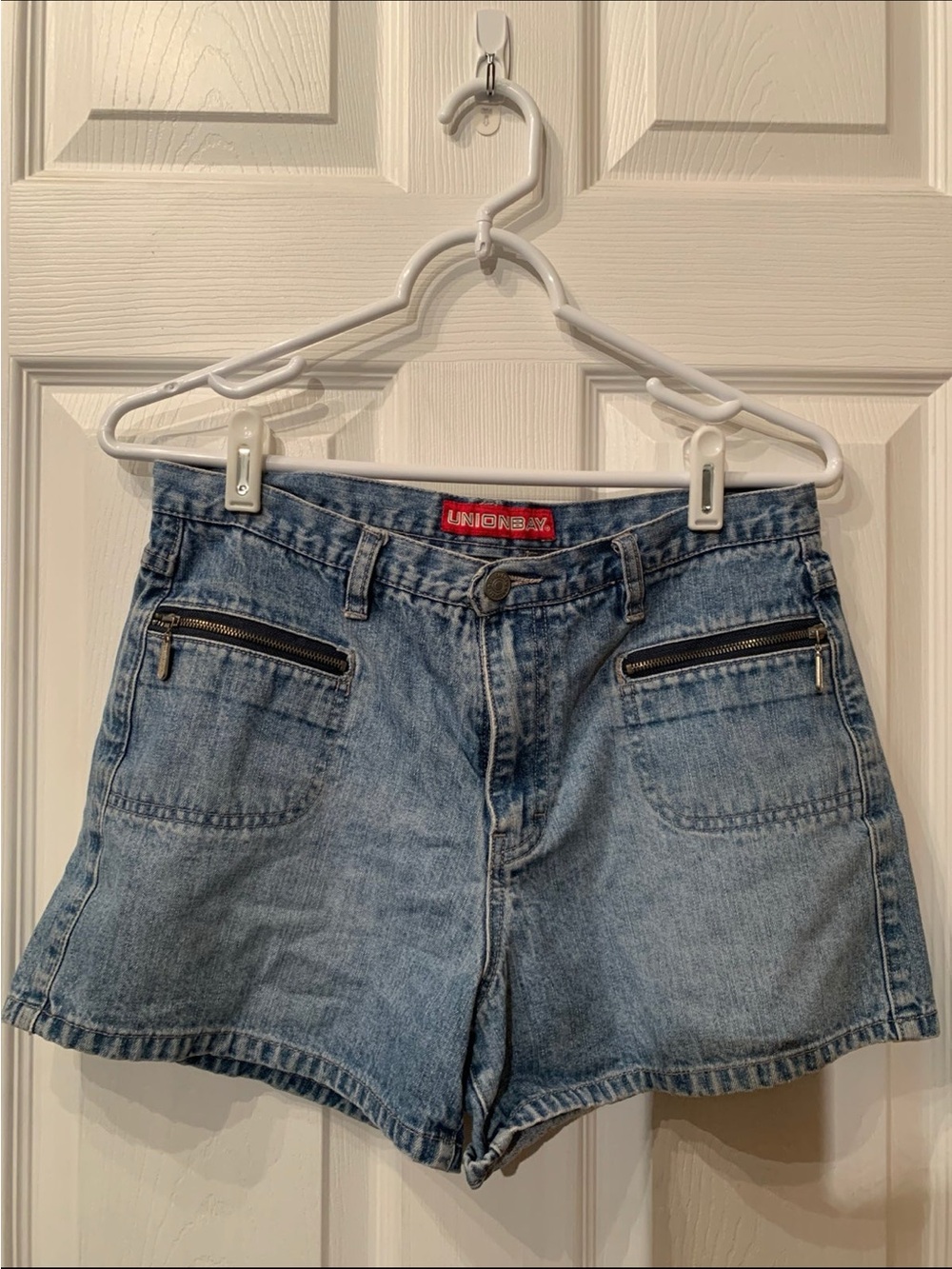 UNIONBAY Light Blue Denim Jean Shorts with Front Zip Pockets